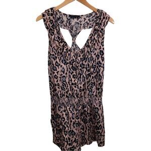 BCBGMaxAzria Leopard Print Racerback Romper